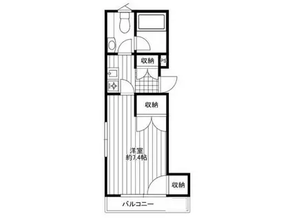 カオス目黒(1K/3階)の間取り写真