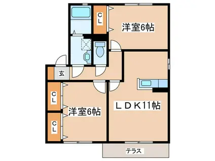 サンモール町田I(2LDK/1階)の間取り写真