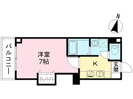 みおつくし城北(1K/1階)の間取り写真
