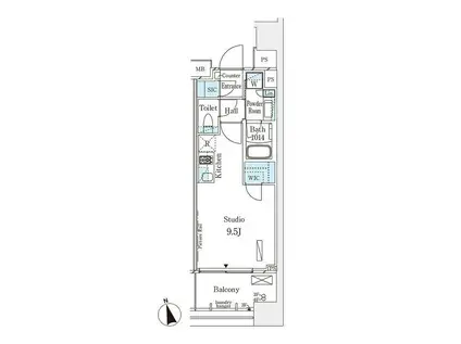 パークナードフィット南青山VISTA(ワンルーム/8階)の間取り写真