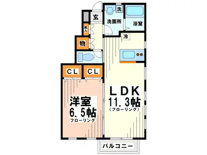 カーサフレスコ 弊社管理物件(1LDK/1階)の間取り写真