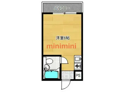 カムネス経大前(ワンルーム/2階)の間取り写真