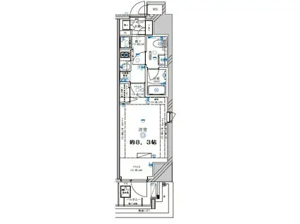 ディアレイシャス上野浅草(1K/3階)の間取り写真