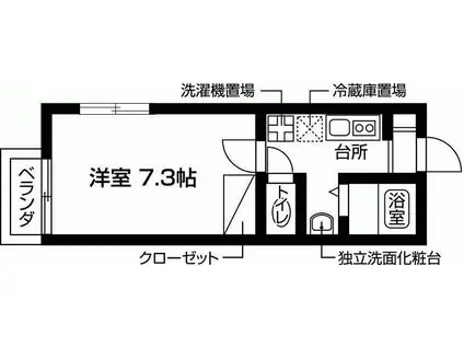 カーサ宮崎台(1K/1階)の間取り写真