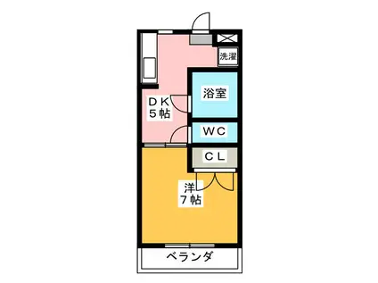 グリーンヒルA(1DK/3階)の間取り写真