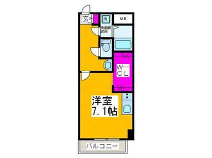 ロイヤルフィオーレあびこ(ワンルーム/5階)の間取り写真