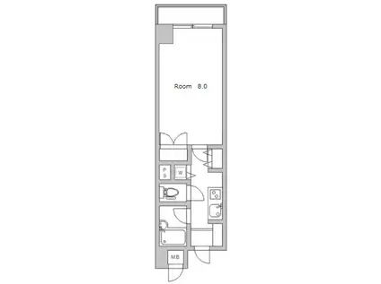 ナビウス中野(1K/3階)の間取り写真