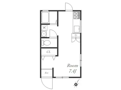 フォレストテラス(ワンルーム/1階)の間取り写真