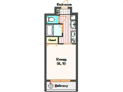 北堀江ジージーアール(1K/5階)の間取り写真