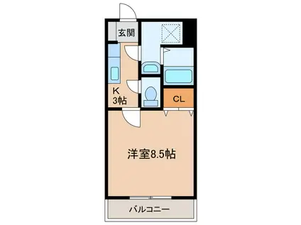 SUNRISE五番館(1K/4階)の間取り写真