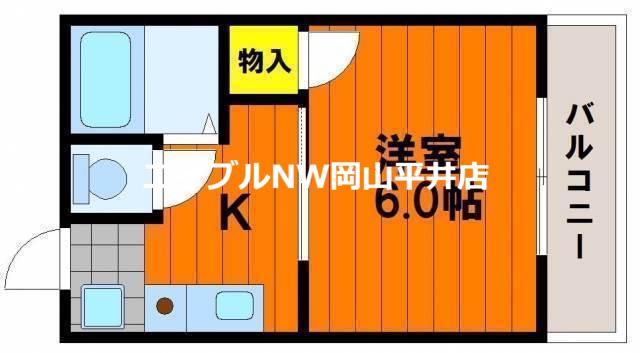 豊成センチュリーロイヤル(1K/3階)の間取り写真