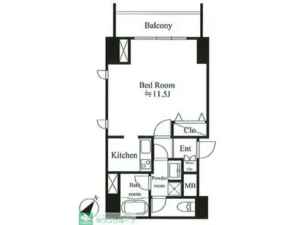 リテラス三軒茶屋(1K/4階)の間取り写真