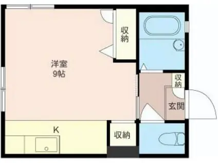 ヴェルテックス(ワンルーム/2階)の間取り写真