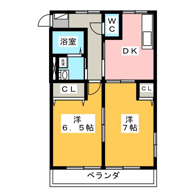 ハイツ向日葵(2DK/1階)の間取り写真