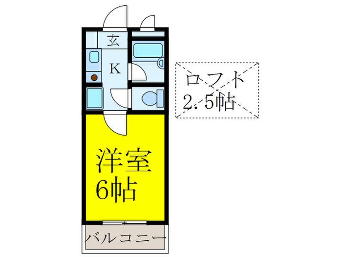 K・Tマルシェ(1K/1階)の間取り写真