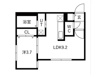 REN FAULT白石 (1LDK/3階)の間取り写真
