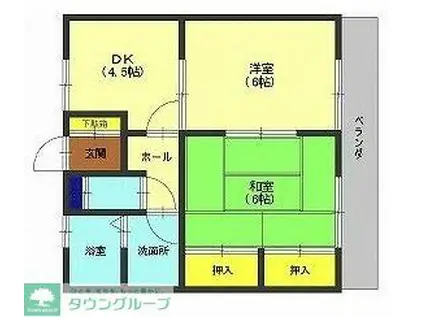 すずらん(2DK/2階)の間取り写真