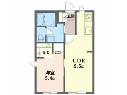 クローバーA(1LDK/1階)の間取り写真