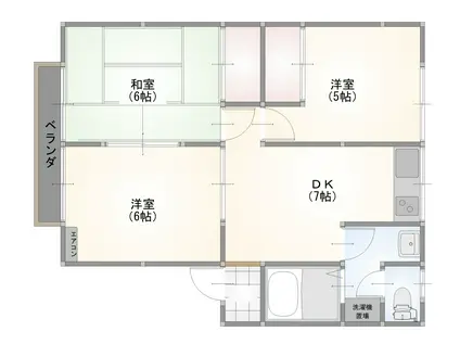 フェアステージS・K(3DK/1階)の間取り写真