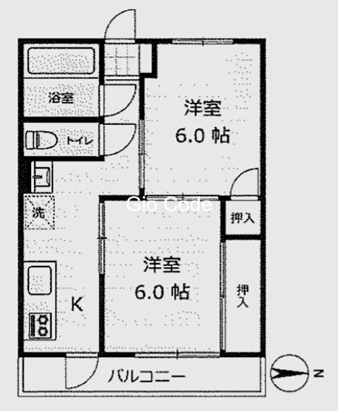 島村マンション(2K/5階)の間取り写真