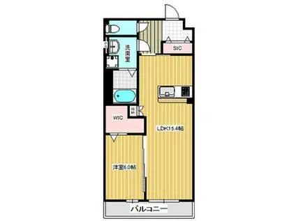 ケーズスイートサニーメッド(1LDK/1階)の間取り写真