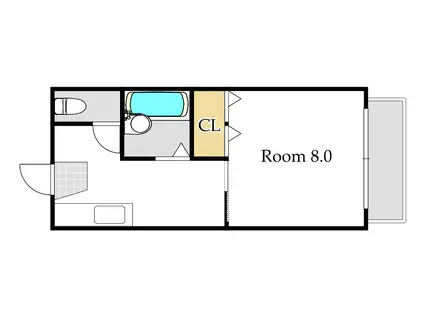 メゾン学南(1K/2階)の間取り写真