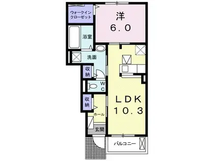 クリスタル・LOCK(1LDK/1階)の間取り写真