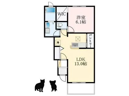 レジデンス BREEZEIII(1LDK/1階)の間取り写真