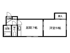 T・HOUSE(1DK/3階)の間取り写真