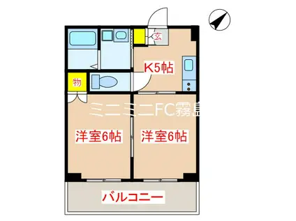 DESTINO(2DK/3階)の間取り写真