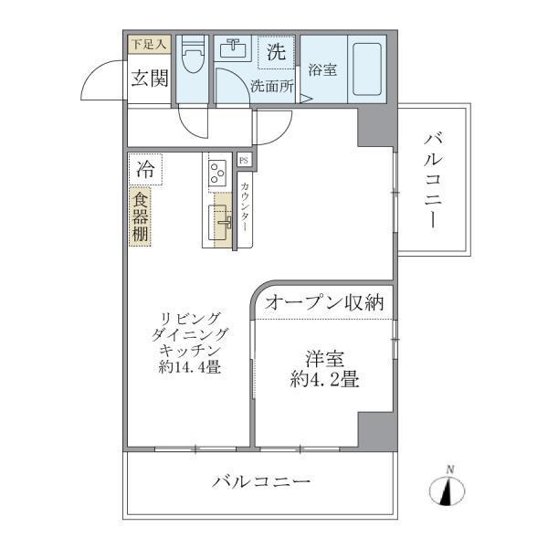 ISM新小岩(1LDK/1階)の間取り写真