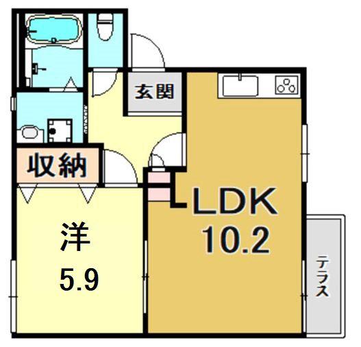 アイビーハイツ(1LDK/1階)の間取り写真