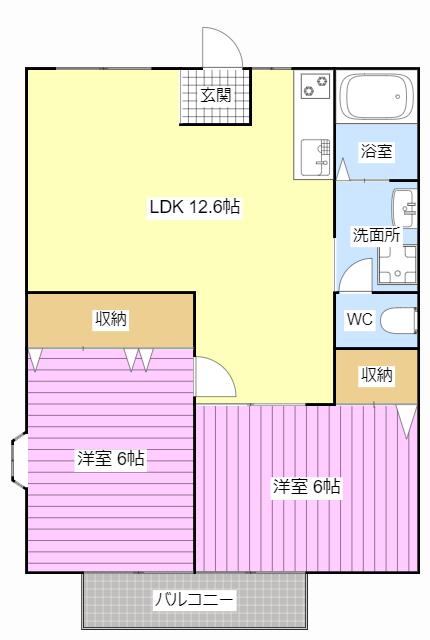 カームスズキ(2LDK/2階)の間取り写真