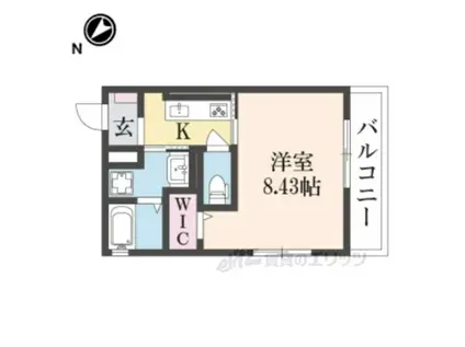 TORISIA野洲(1K/2階)の間取り写真