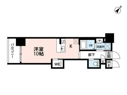 ウィングス折尾(ワンルーム/9階)の間取り写真