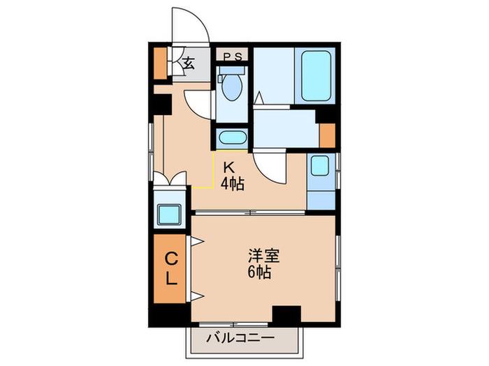 リカーヴ新町(1K/1階)の間取り写真
