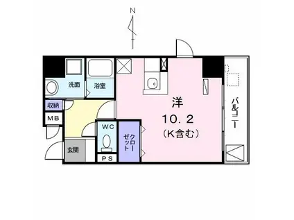 ベルアンジュ(ワンルーム/3階)の間取り写真