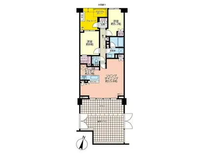 ザ・パークハウス上鷺宮(2LDK/1階)の間取り写真