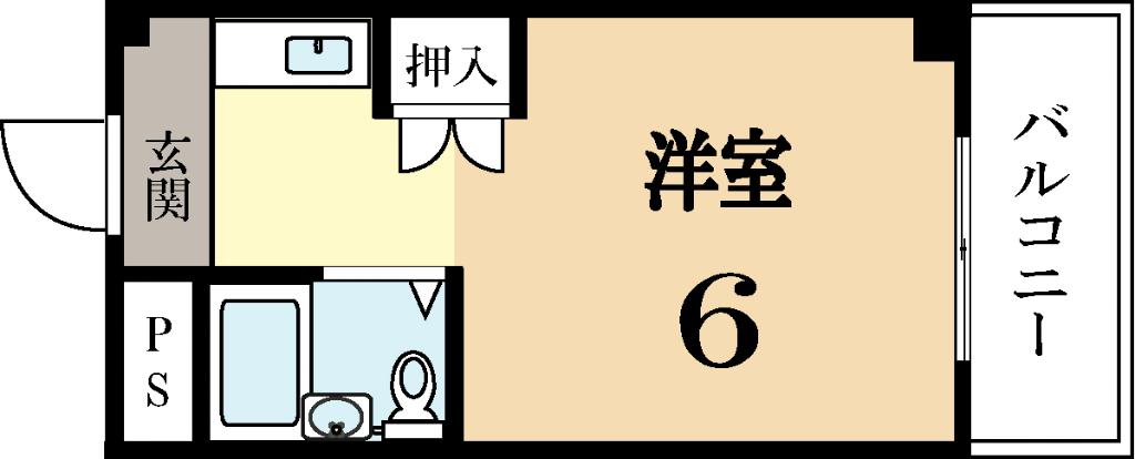 カサノーブレ(1K/3階)の間取り写真