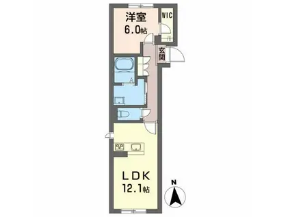 BEL LAPIS(1LDK/1階)の間取り写真