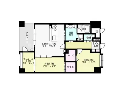 ラ・メール港(2SLDK/3階)の間取り写真