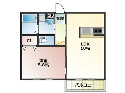 SAINT JURIEN VILLAGE(1LDK/1階)の間取り写真