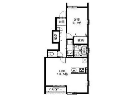 AMULET(1LDK/1階)の間取り写真