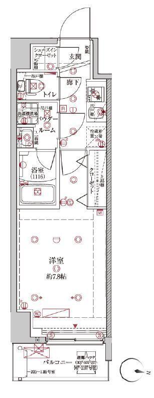 クレイシア板橋本町(1K/3階)の間取り写真