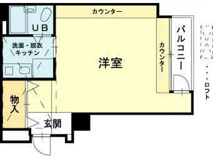 宝殿ヤングパレスII(ワンルーム/2階)の間取り写真
