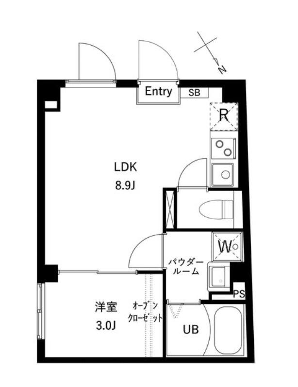 アムレア荻窪(1LDK/2階)の間取り写真