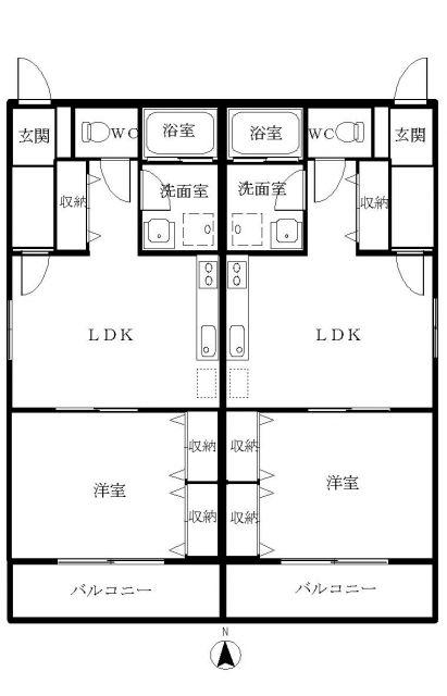 ウエストセントラルハイツA(1LDK/1階)の間取り写真