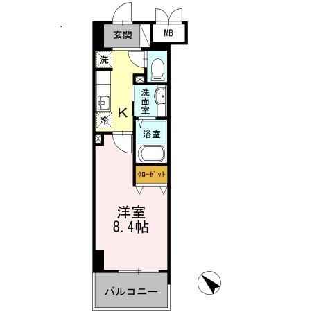 YAMAZAKISEKIYUBLD(1K/2階)の間取り写真