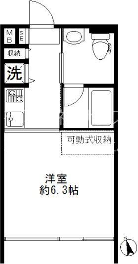 エミネンス目黒(1K/1階)の間取り写真