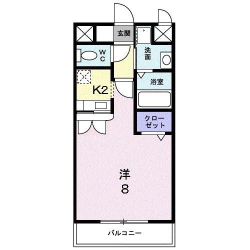 プラシードヴィラ(1K/4階)の間取り写真